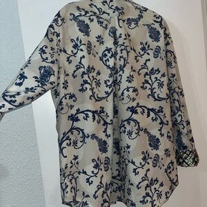 Robert Graham Cream and Blue Floral Shirt